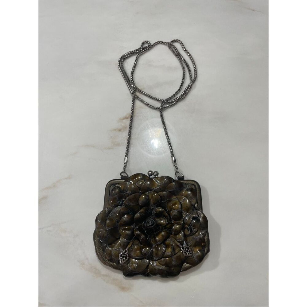 Brighton Roselie Shine bronze patent leather coin purse/crossbody bag